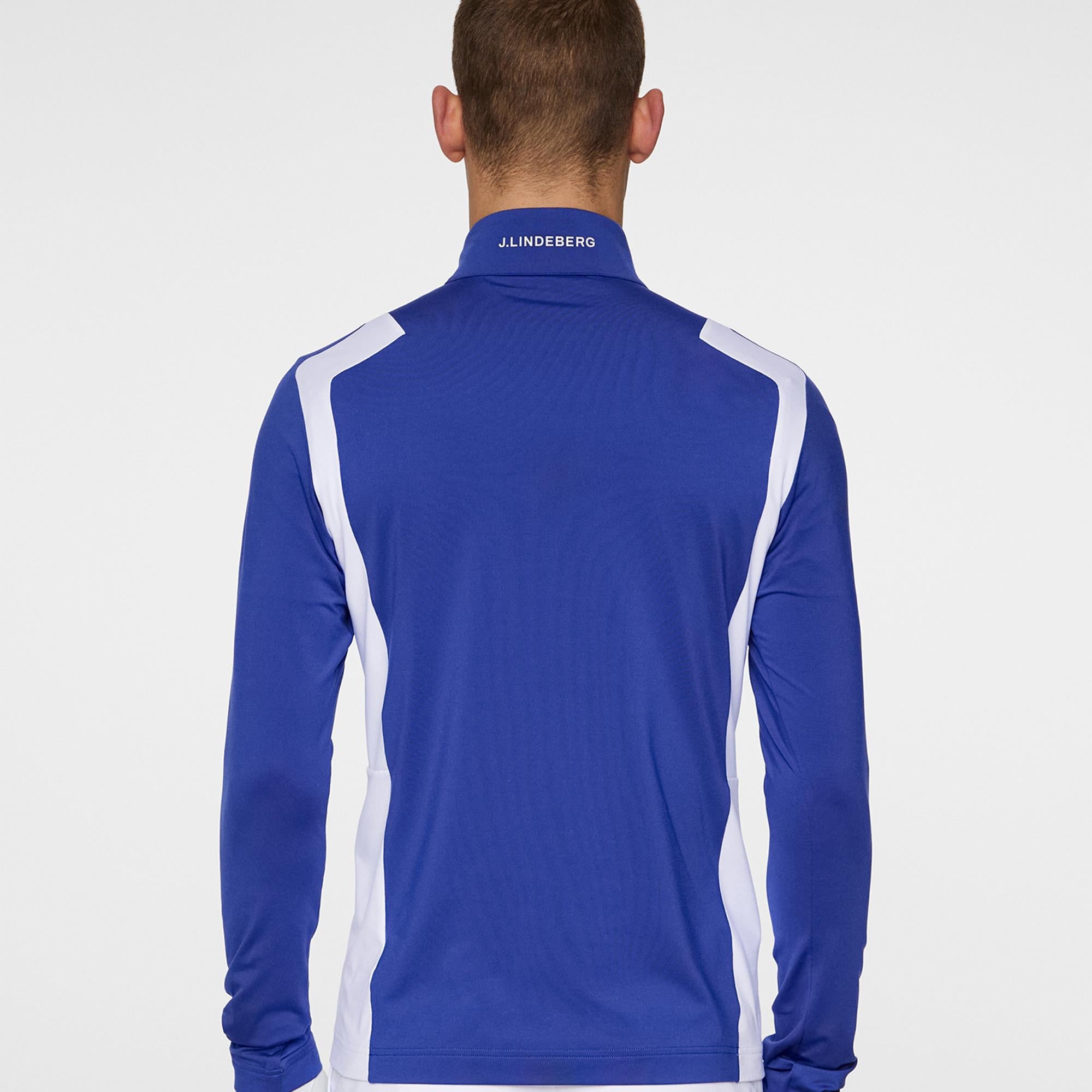 J Lindeberg Lukas Quarter Zip Mens Golf Mid Layer Clematis Blue